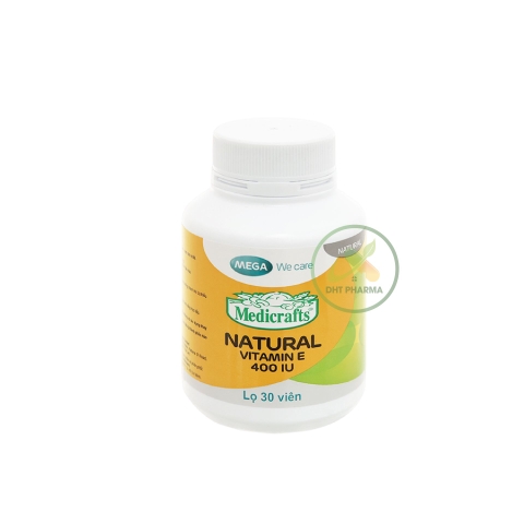 Natural Vitamin E400 IU Mega bổ sung vitamin E (Lọ 30 viên)