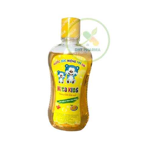 Nước súc miệng NITA KIDS  vệ sinh răng miệng, làm sạch và thơm miệng với hương cam thơm mát (Chai 250ml)