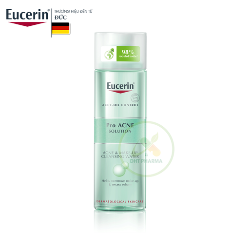 Nước tẩy trang giảm mụn Eucerin Pro ACNE Solution Acne & Make Up Cleansing Water (Chai 200ml)