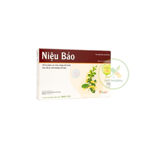 Niệu Bảo lợi tiểu, hỗ trợ trị viêm đường tiết niệu tiểu buốt, tiểu rắt (Hộp 2vỉ x10viên)