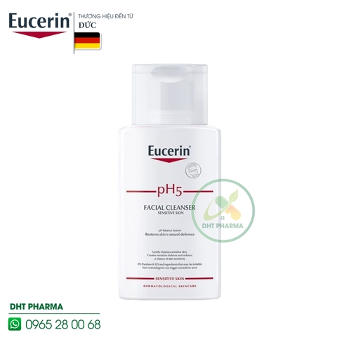 Sữa rửa mặt Eucerin pH5 Facial Cleanser Sensitive Skin dịu nhẹ cho da nhạy cảm (Chai 400ml)