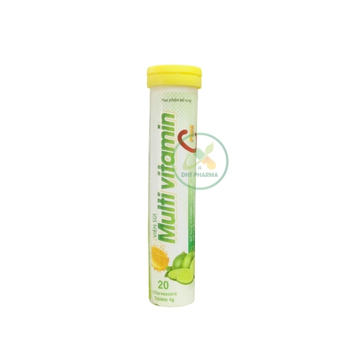 Viên sủi Multi Vitamin C Plus vị Chanh hỗ trợ tăng cường đề kháng (Tuýp 20 viên)