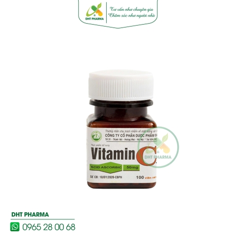 Vitamin C 50mg Đại Y hỗ trợ tăng cường sức đề kháng (Lọ 100 viên)