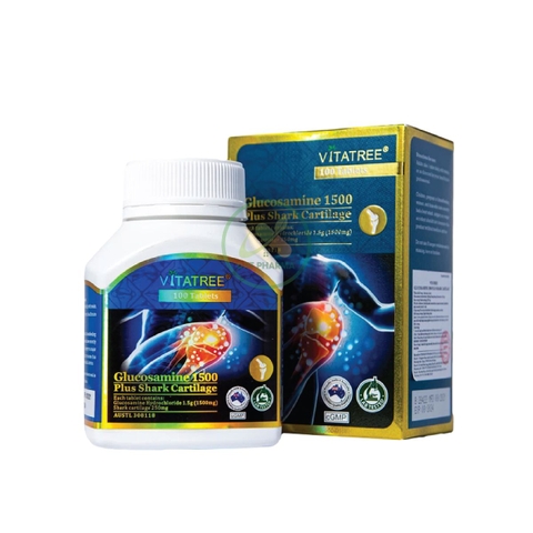 Vitatree Glucosamine 1500 Plus Shark Cartilage hỗ trợ duy trì chức năng của khớp