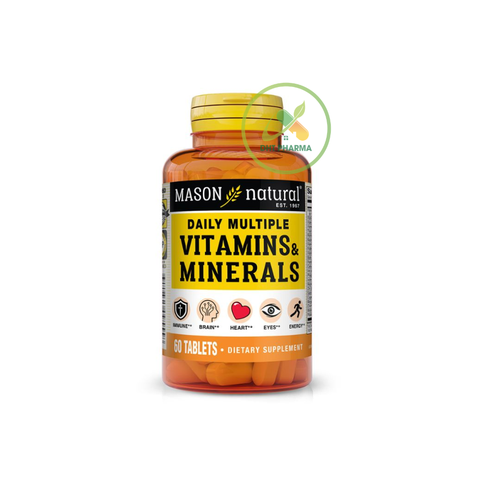 Mason Natural Daily Multiple Vitamins with Minerals – Viên Uống Bổ Sung Vitamin & Khoáng Chất, 60 Viên