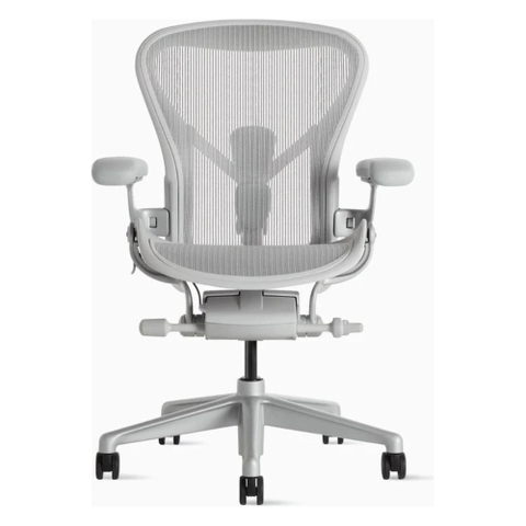 Ghế Herman Miller Aeron - Khung Hợp Kim, Chân Nhựa, Màu Trắng