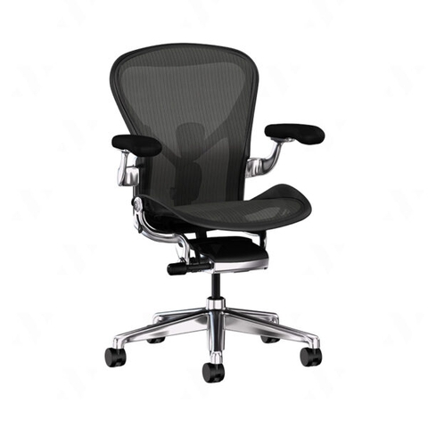 Ghế Herman Miller Aeron - Chân Nhôm, Khung Nhôm, Màu Onyx (Đen)