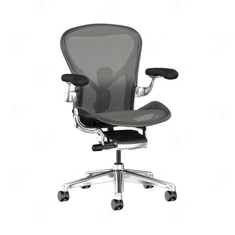 Ghế Herman Miller Aeron - Chân Nhôm, Khung Nhôm, Màu Graphite (Xám Chì)
