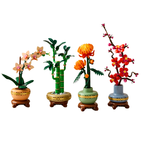 Bộ Mô Hình LEGO BOTANICALS Combo Đào Lan Cúc Thần Tài