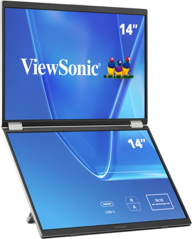 Màn Hình Kép Di Động ViewSonic VG1457 (2x14 Inch, WUXGA, IPS, USB-C 65W)