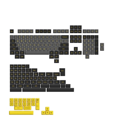 AKKO Keycap Set – Black&Gold (ABS Double-Shot / SAL profile / 195 nút)