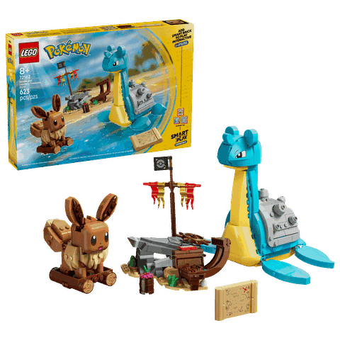 Bộ Mô Hình LEGO Smart Play Hành Trình Truy Tìm Kho Báu Cùng Eevee Và Lapras  LEGO Pokemon #72162