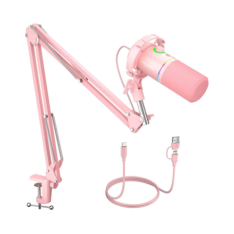 Mic thu âm kèm Arm MAONO PD200XS USB/XLR Dynamic Microphone (Hồng)