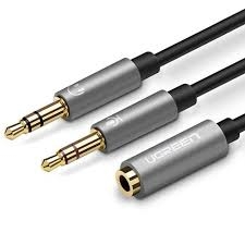 Cáp Audio 3,5mm âm ra 2 đầu 3,5mm 1 Mic 1 loa Ugreen 20899 mạ vàng cao cấp