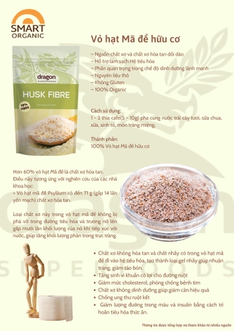 Vỏ hạt mã đề hữu cơ 150gr - Dragon superfood