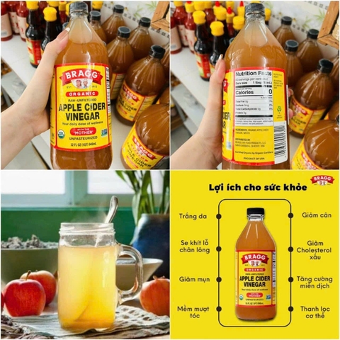 GIẤM TÁO HỮU CƠ BRAGG 473 ML