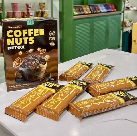 Cà phê Coffee Nuts - Detox, Cafe mix hạt dinh dưỡng đậm đà hỗ trợ sức khỏe hộp 10x20GR