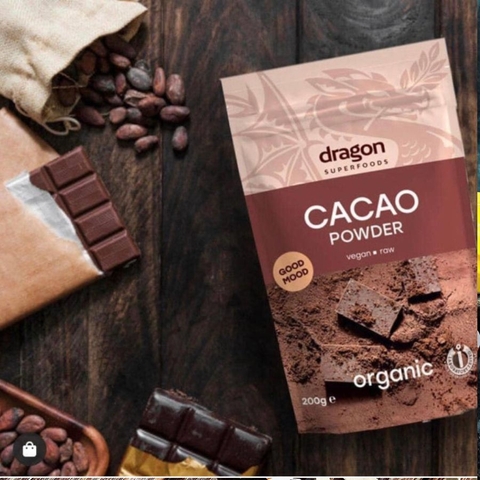 Bột cacao nguyên chất hữu cơ Dragon Superfoods 200g