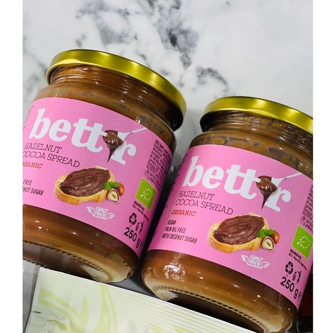 Bơ cacao hạt phỉ hữu cơ Bettr 250g