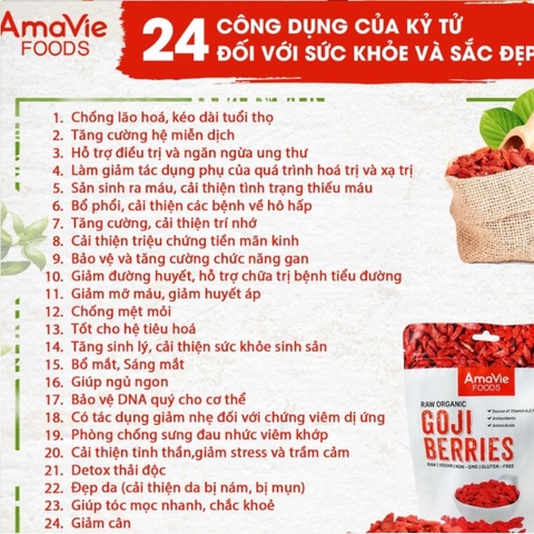 Kỷ tử hữu cơ Amavie Foods 170g
