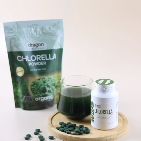 Bột tảo Chlorella hữu cơ 200g Dragon superfood