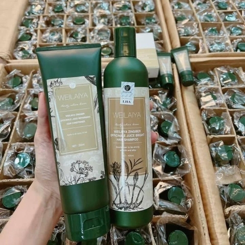 Cặp dầu gội - dầu xả gừng hà thủ ô Weilaiya