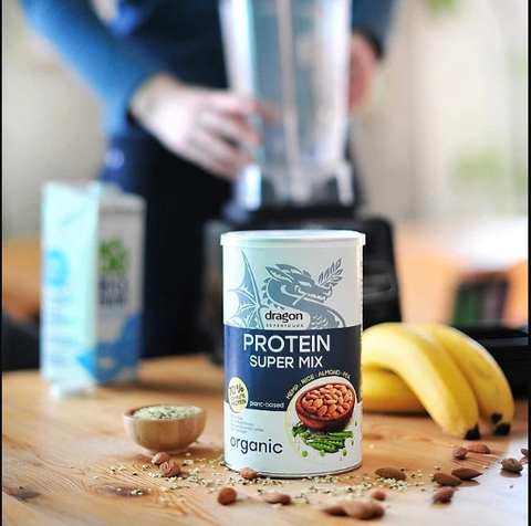 Bột protein shake thực vật hữu cơ vị Super mix (4 loại hạt) Dragon Superfoods 450gr