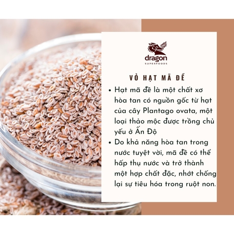 Vỏ hạt mã đề hữu cơ 150gr - Dragon superfood
