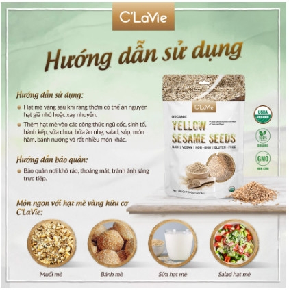 Hạt mè vàng hữu cơ C'LaVie 200g