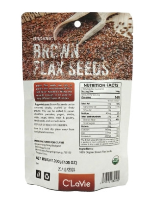 Hạt lanh nâu hữu cơ 200gr - C'LaVie