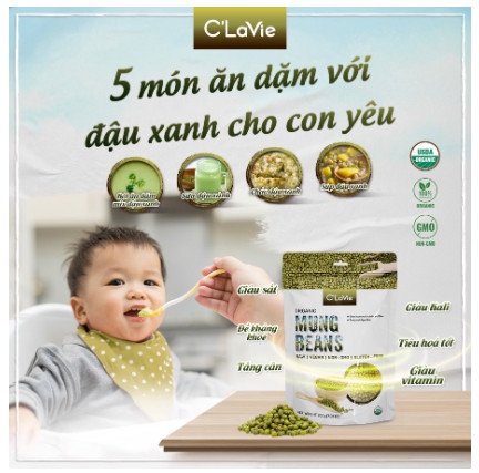 Đậu xanh hữu cơ 200gr - C'LaVie