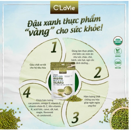 Đậu xanh hữu cơ 200gr - C'LaVie