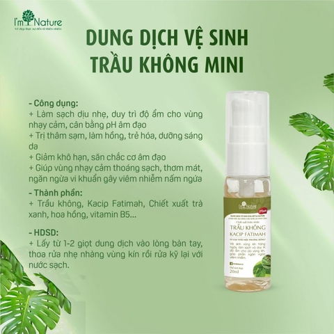 Dung dịch vệ sinh phụ nữ trầu không 20ml - I'm Nature