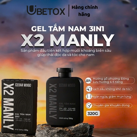 Sữa Tắm Nam x2 Manly - Cỏ Cây Hoa Lá 320gr