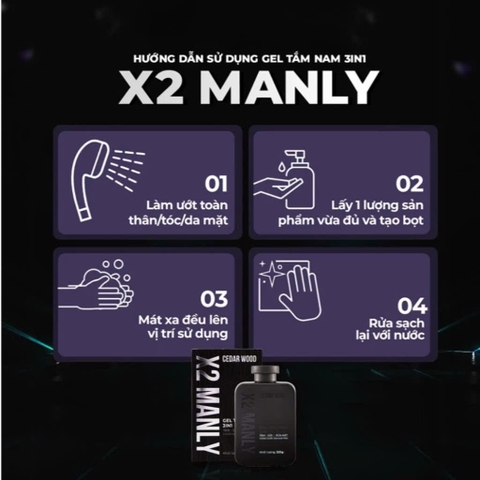 Sữa Tắm Nam x2 Manly - Cỏ Cây Hoa Lá 320gr