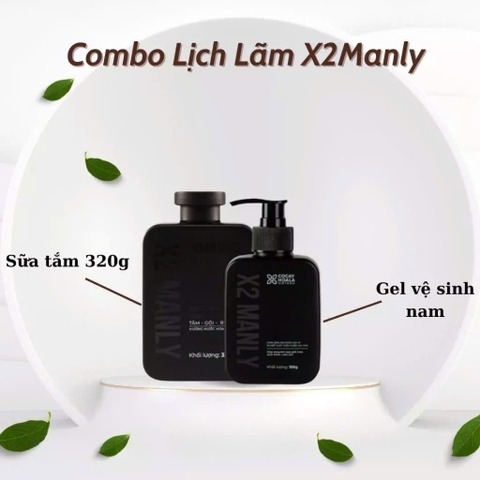 Combo X2 Manly, Sữa tắm gội hương nước hoa nam tính 320g và Gel vệ sinh nam 150g -  Cỏ Cây Hoa Lá