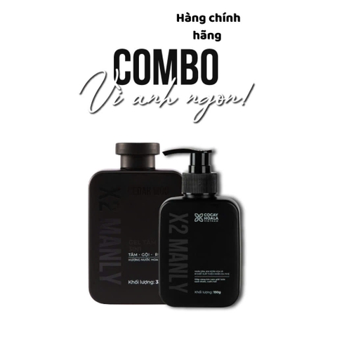 Combo X2 Manly, Sữa tắm gội hương nước hoa nam tính 320g và Gel vệ sinh nam 150g -  Cỏ Cây Hoa Lá