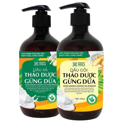 Combo Gội Xả Thảo Dược Gừng Dừa - Cỏ Cây Hoa Lá