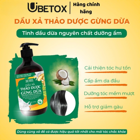 Combo Gội Xả Thảo Dược Gừng Dừa - Cỏ Cây Hoa Lá