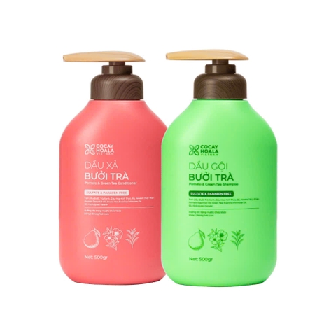 Combo Gội Xả Bưởi Trà Cỏ Cây Hoa Lá 500g Phục Hồi Tóc Hư Tổn