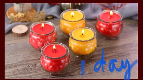 Đèn bơ thắp cúng dường ánh sáng 24 giờ và 72 giờ
