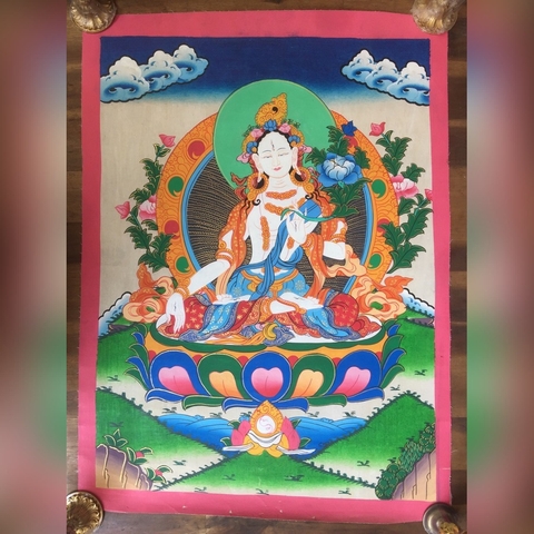 Tranh Thangka Bạch Độ 1 - Tranh Vẽ Tay