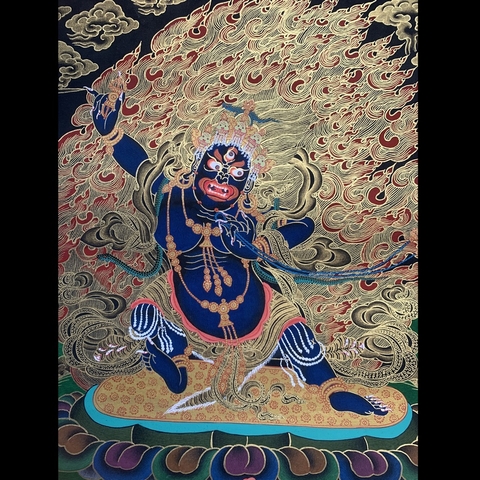 Tranh Thangka Kim Cương Thủ Bồ Tát vẽ tay Nepal