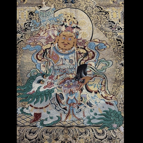 Tranh Thangka Tài Bảo Thiên Vương - Tranh Thêu