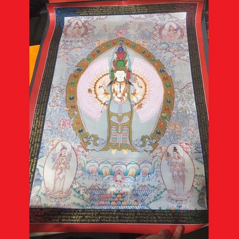 Tranh Thangka Thiên Thủ Thiên Nhãn Thập Nhất Diện Bồ Tát