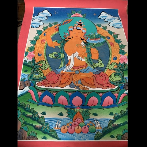 Tranh Thangka Văn Thù 1 - Tranh Vẽ Tay