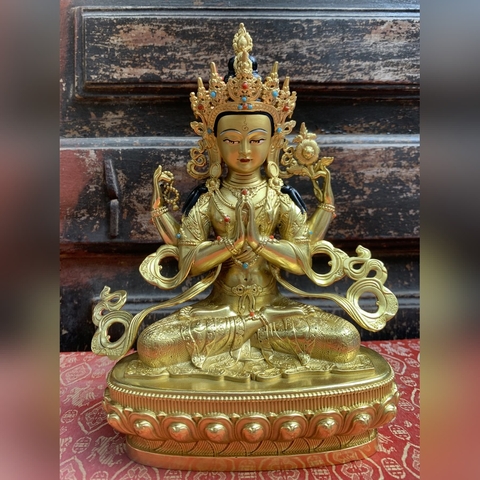 QUAN ÂM TỨ THỦ bằng đồng