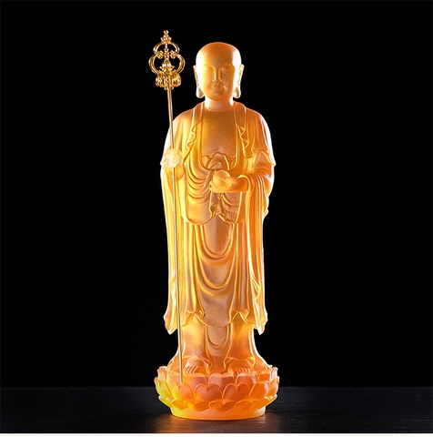 Tôn tượng Địa Tạng Bồ Tát bằng đá liuli 