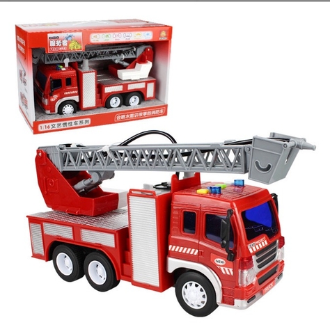 mô hình xe cứu hỏa phun nước thật xe thang loại đẹp
