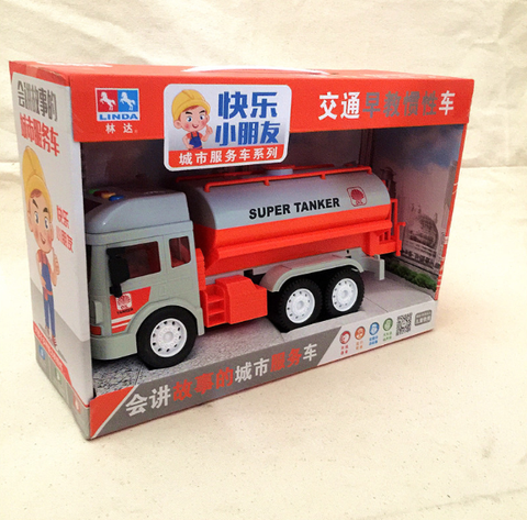 Mô hình xe bồn chở xăng dầu chạy bánh đà pin phát nhạc